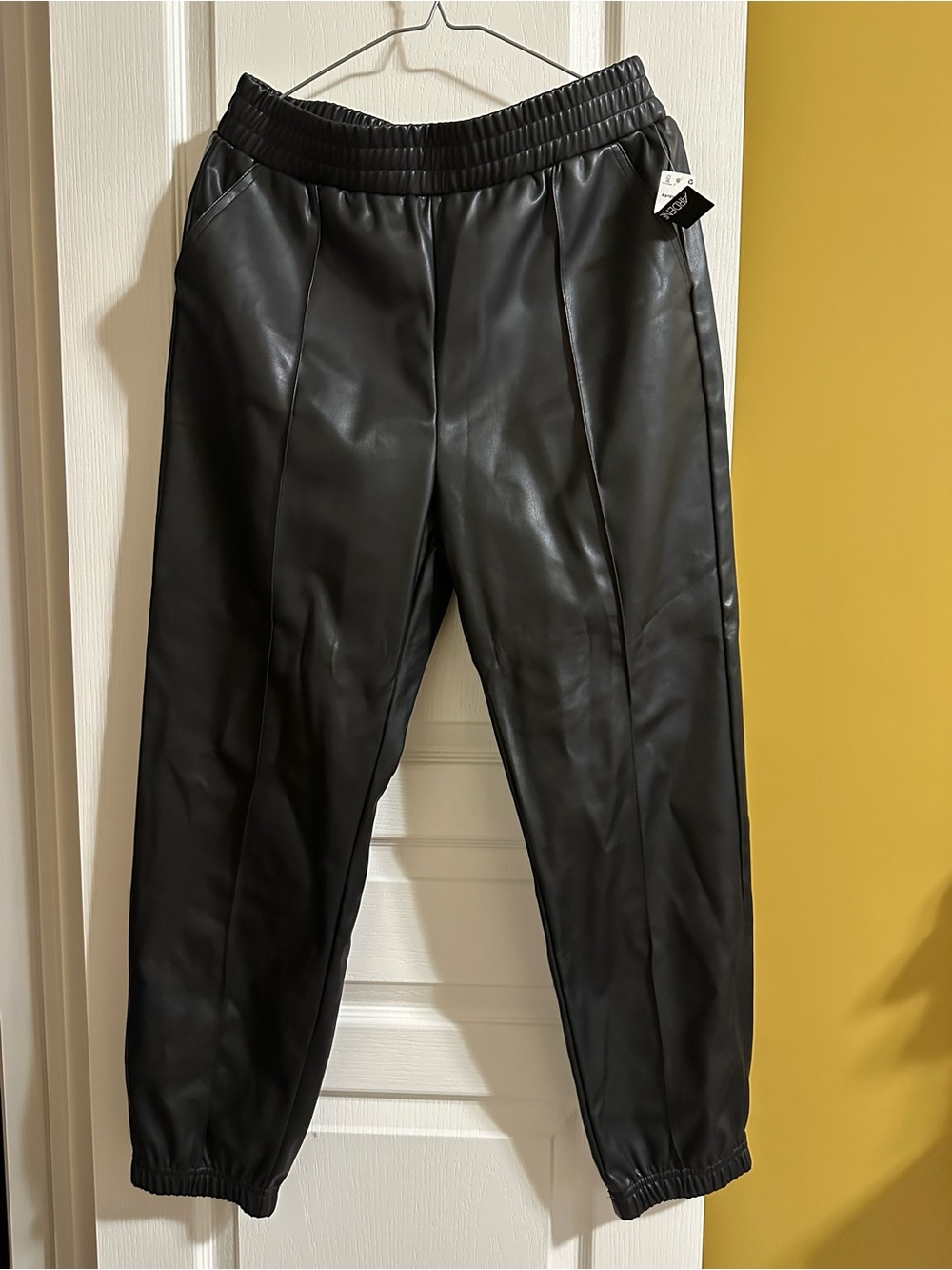 BRAND NEW Black Faux Leather Jogger Pants - Unbranded